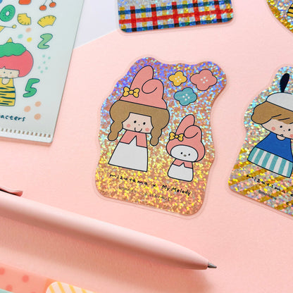Limited Edition Vinyl Shiny Hologram Sticker - mizutama x My Melody