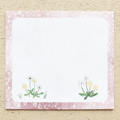 Yuko Omori Square Memo Pad - Flowers on the road