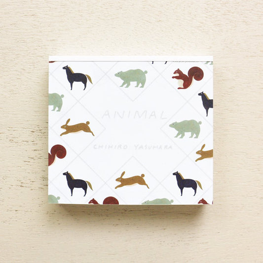 Chihiro Yasuhara Square Memo Pad - Animal