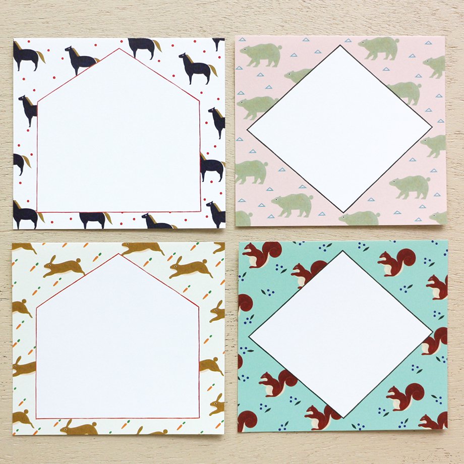 Chihiro Yasuhara Square Memo Pad - Animal