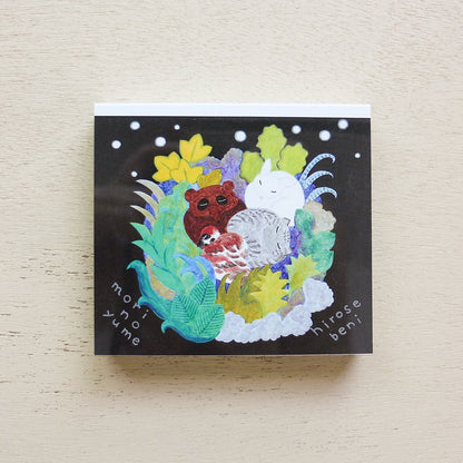 Hirose Beni Square Memo Pad - Forest Dream