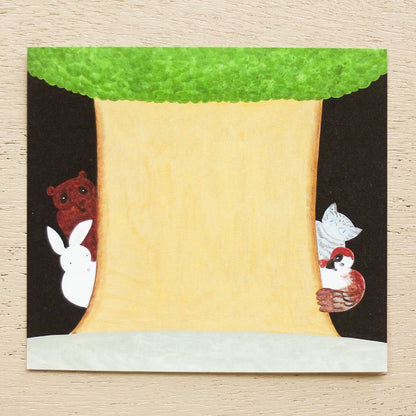 Hirose Beni Square Memo Pad - Forest Dream