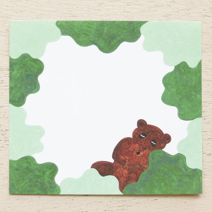 Hirose Beni Square Memo Pad - Forest Dream