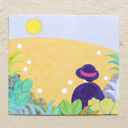Hirose Beni Square Memo Pad - Forest Dream