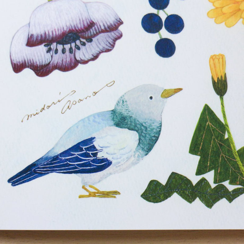 A5 Notebook - Bird and Wild Flower