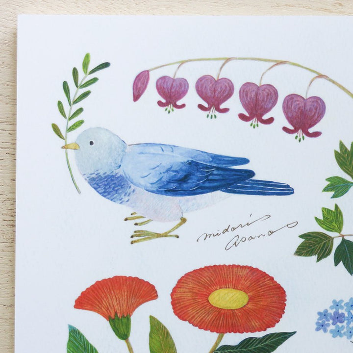 Midori Asano A5 Notebook - Bird and Wild Flower