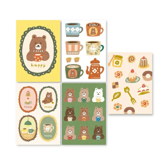 Winter Limited Flake Stickers - Cafe Bear