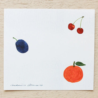 Midori Asano Square Memo Pad - Fruits