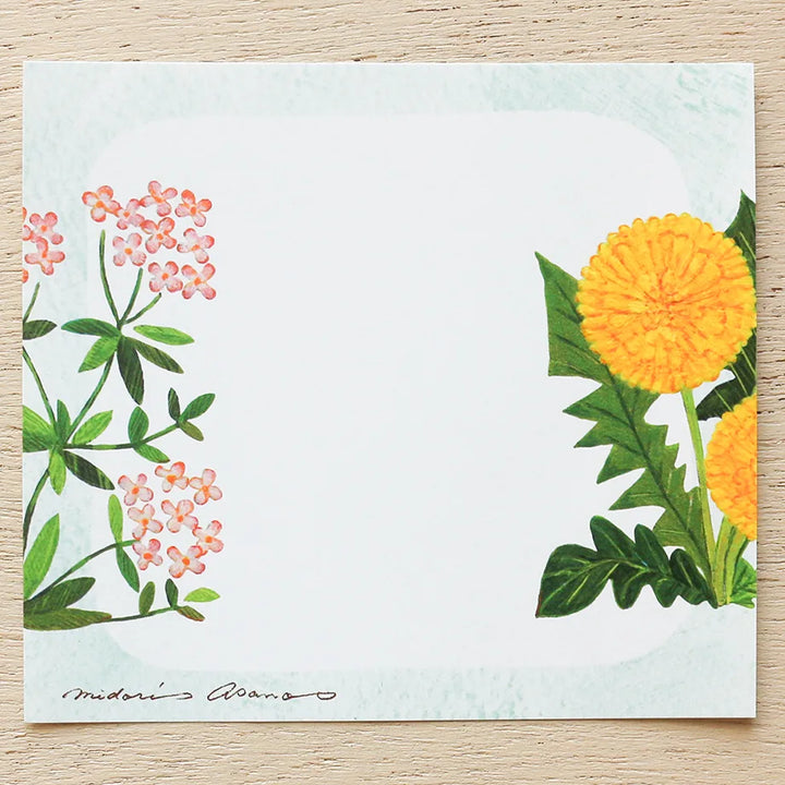 Midori Asano Square Memo Pad - Fleur