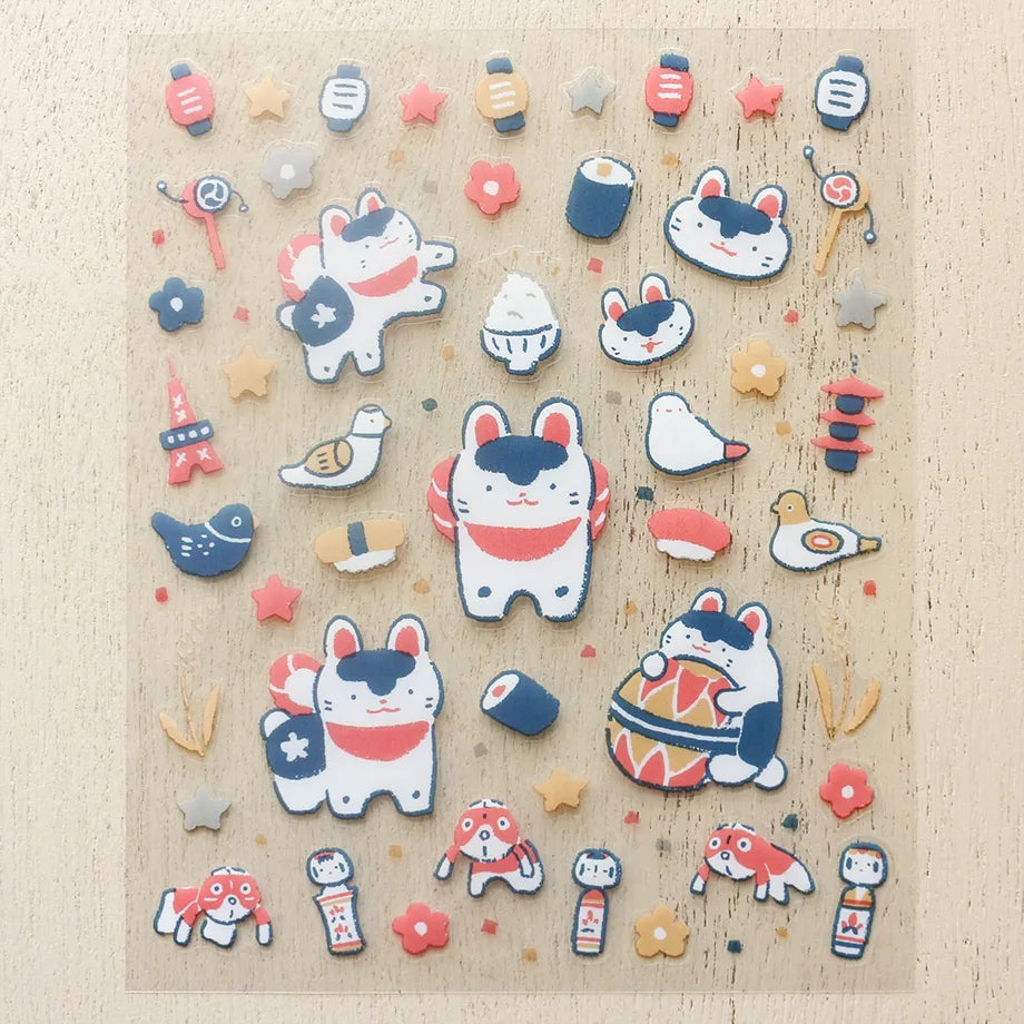 Masao Takahata Stickers - Paper-mache Dog Festival!