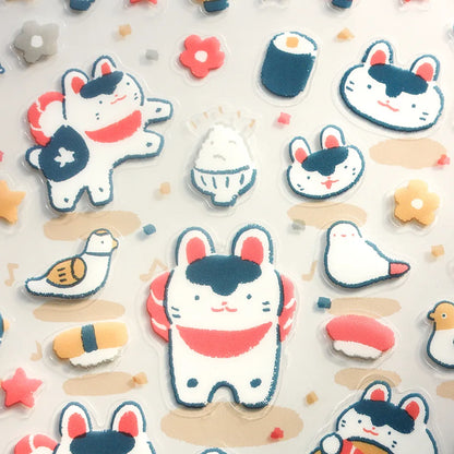 Masao Takahata Stickers - Paper-mache Dog Festival!