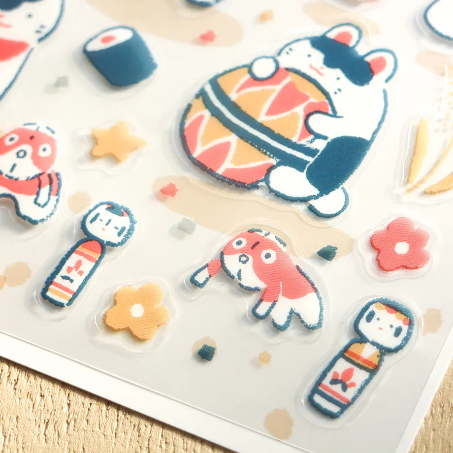 Masao Takahata Stickers - Paper-mache Dog Festival!