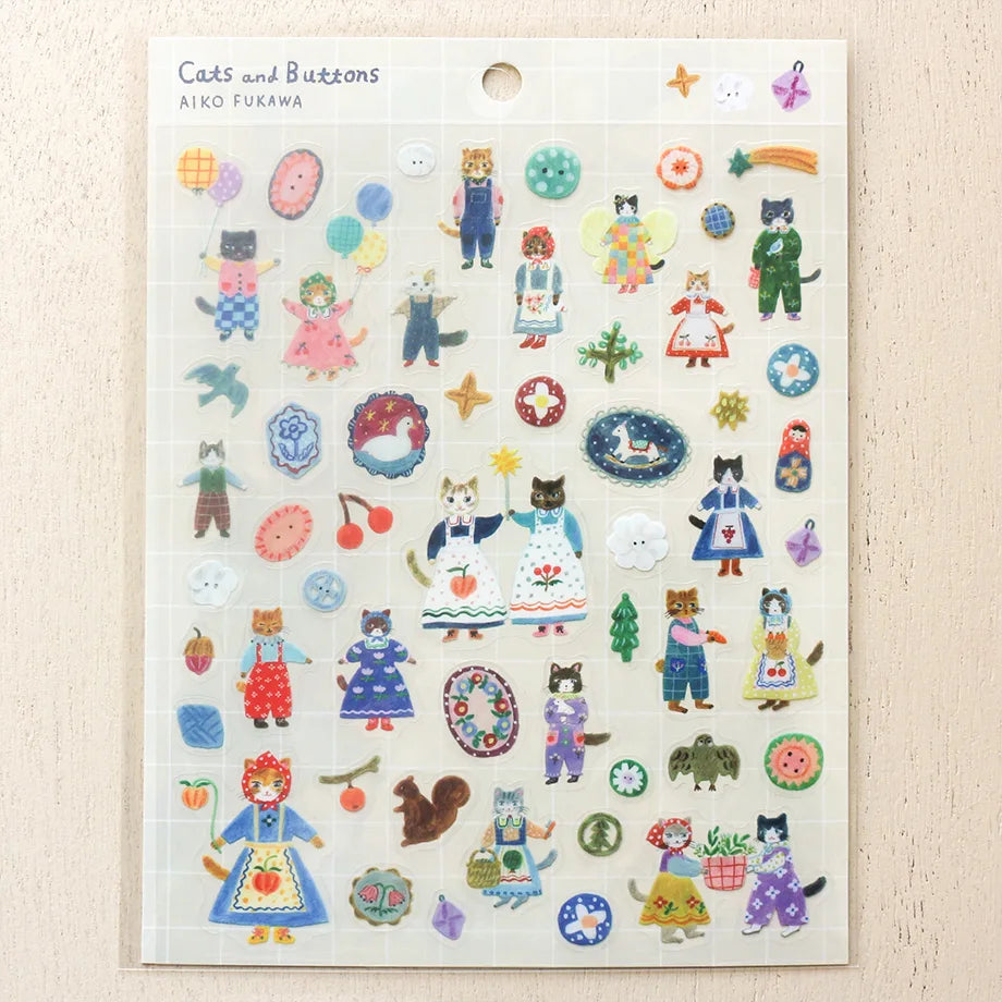 Aiko Fukawa Stickers - Cats and Buttoms