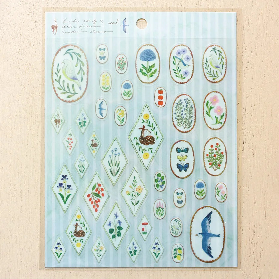 Midori Asano Stickers - Birds Song × Deer Dream