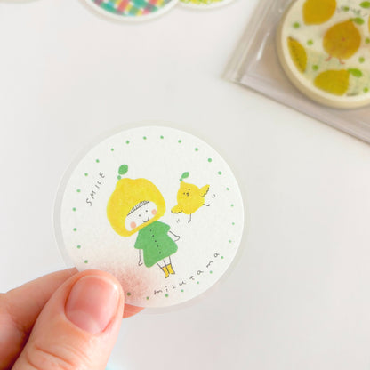 mizutama / Limited Edition / Circle Flake Stickers (orange / 50 different stickers)