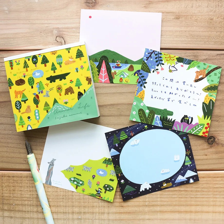 Narumi Suzuki Square Memo Pad - Animal Life