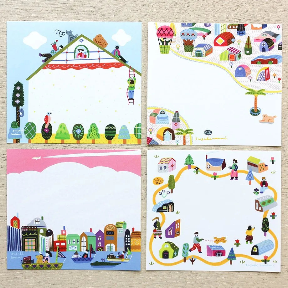 Narumi Suzuki Square Memo Pad - City Life