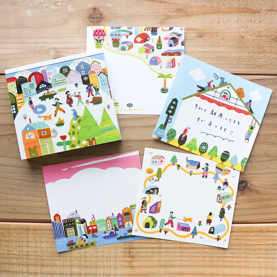 Narumi Suzuki Square Memo Pad - City Life