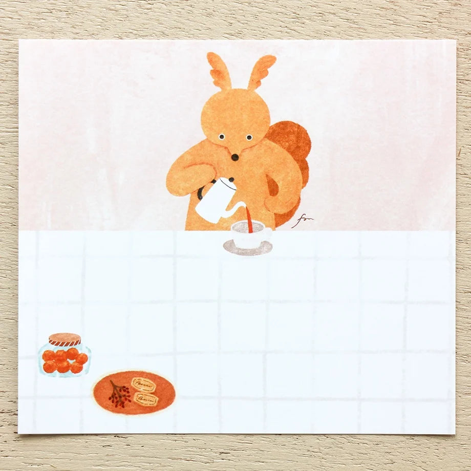 Mariko Fukuoka Square Memo Pad - Tea Time