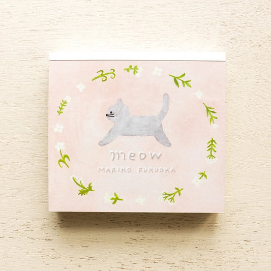Mariko Fukuoka Square Memo Pad - Meow