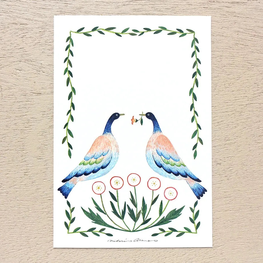 Midori Asano Postcard Set - Birds