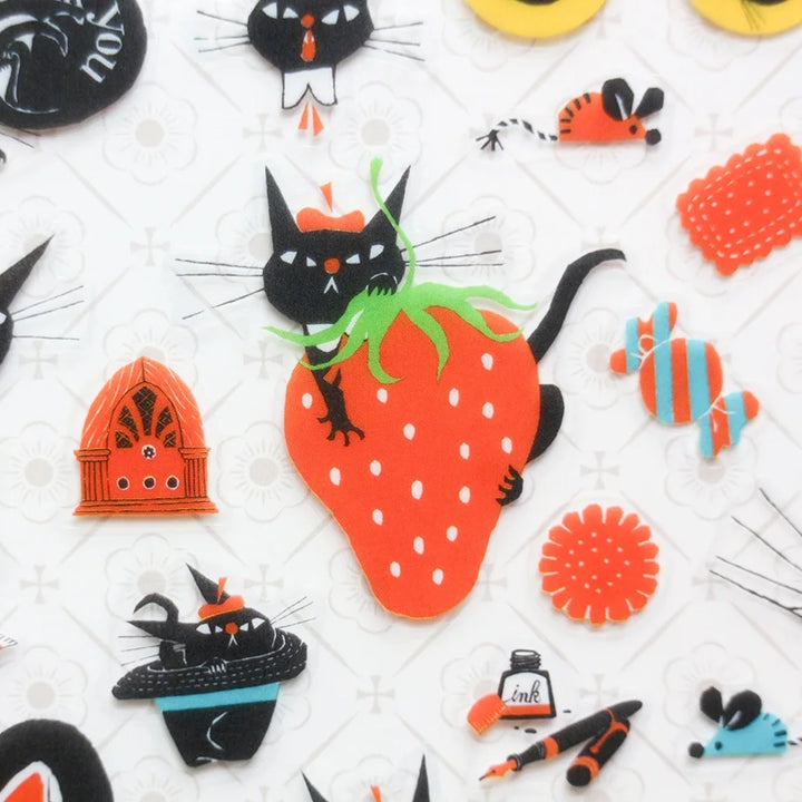 A5 Cat Stickers - With Black Cat