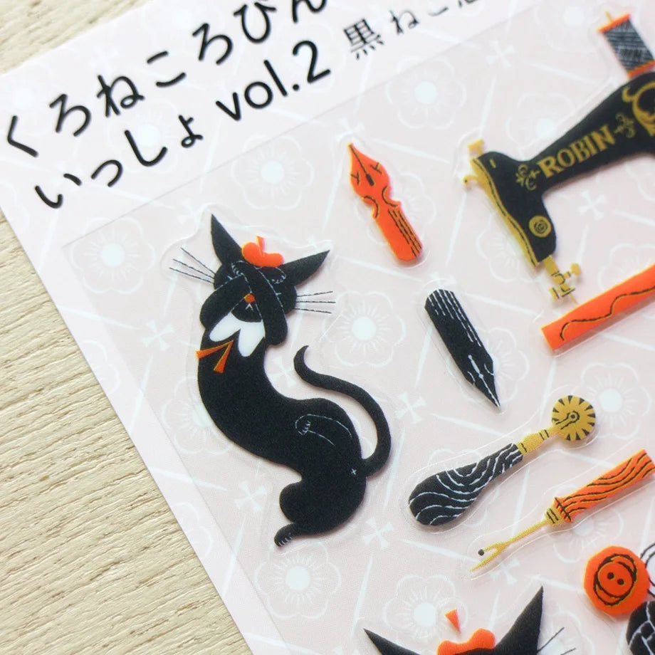 A5 Cat Stickers - With Black Cat 2