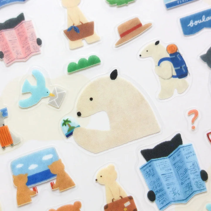 Mariko Fukuoka Cat Stickers - Let's Go on a Trip!