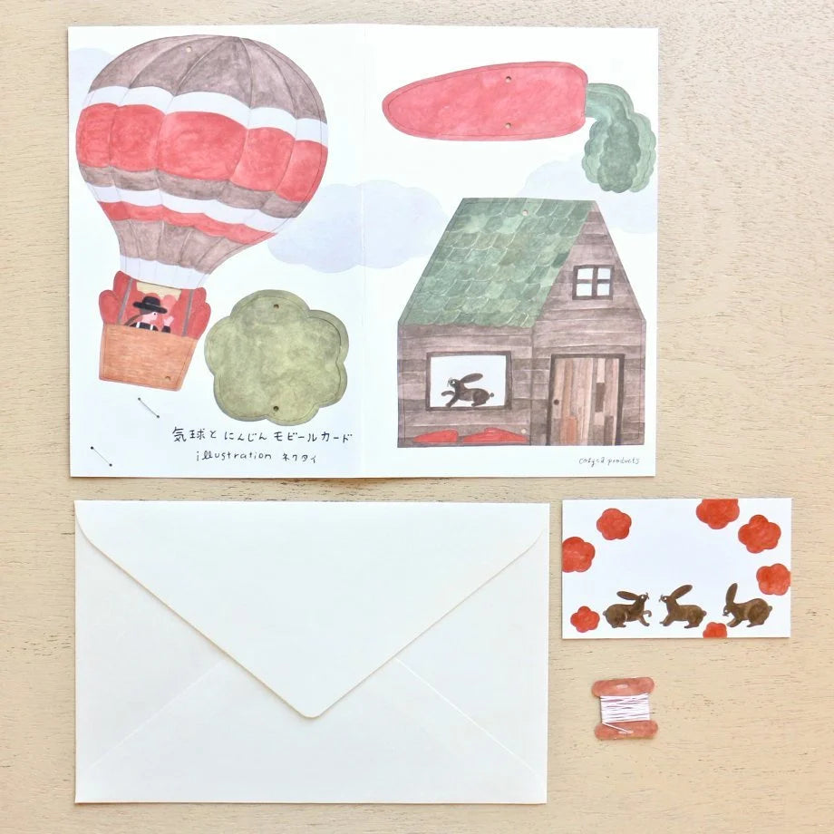 Necktie / Mobile Card - Balloon & Carrot