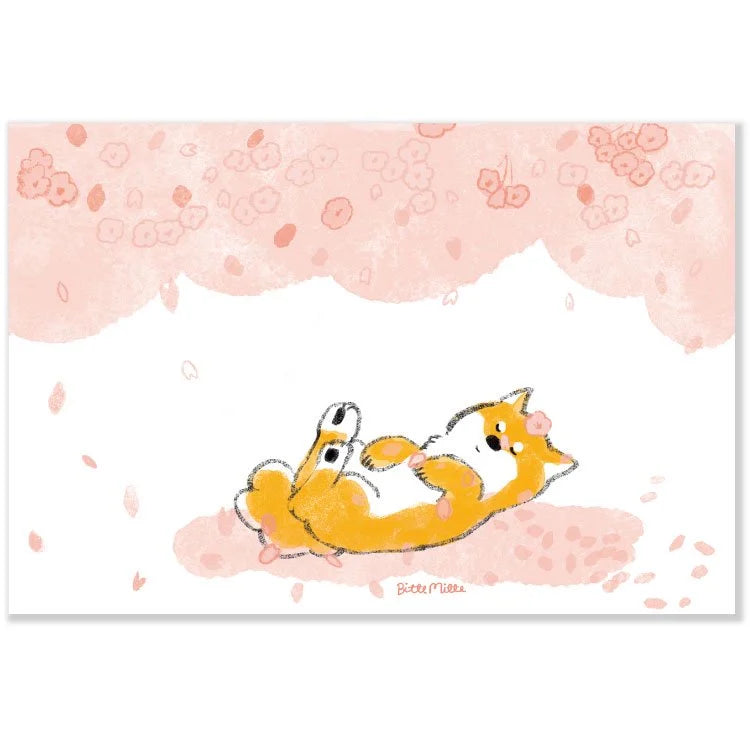 momoro Spring Postcard - Nap Time Dog