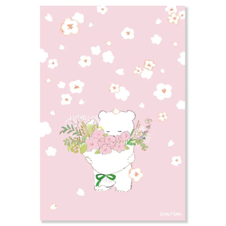 momoro Spring Postcard - Cherry Blossoms Bouquet