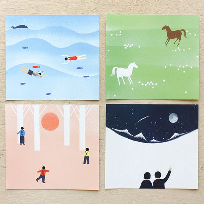 Nishi Shuku Square Memo Pad - Land Scape