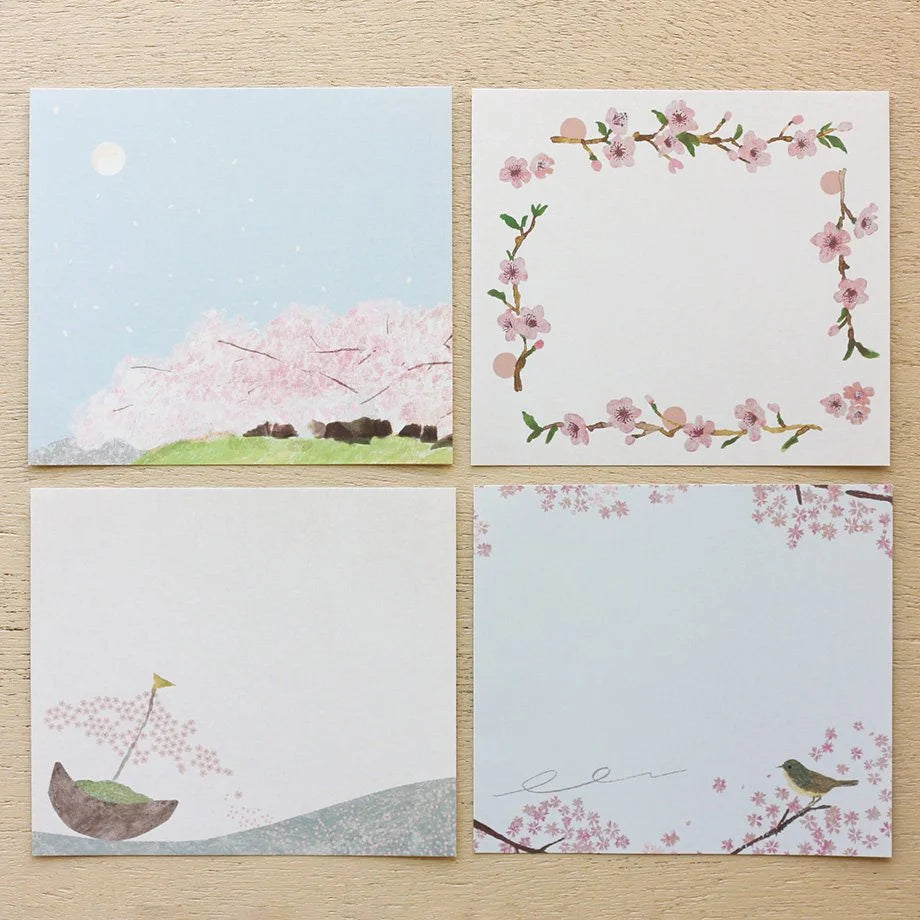 Yuko Omori Square Memo Pad - Cherry Blossoms