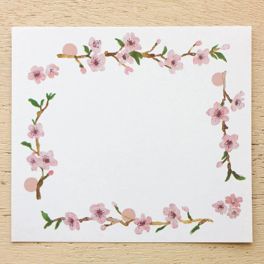 Yuko Omori Square Memo Pad - Cherry Blossoms