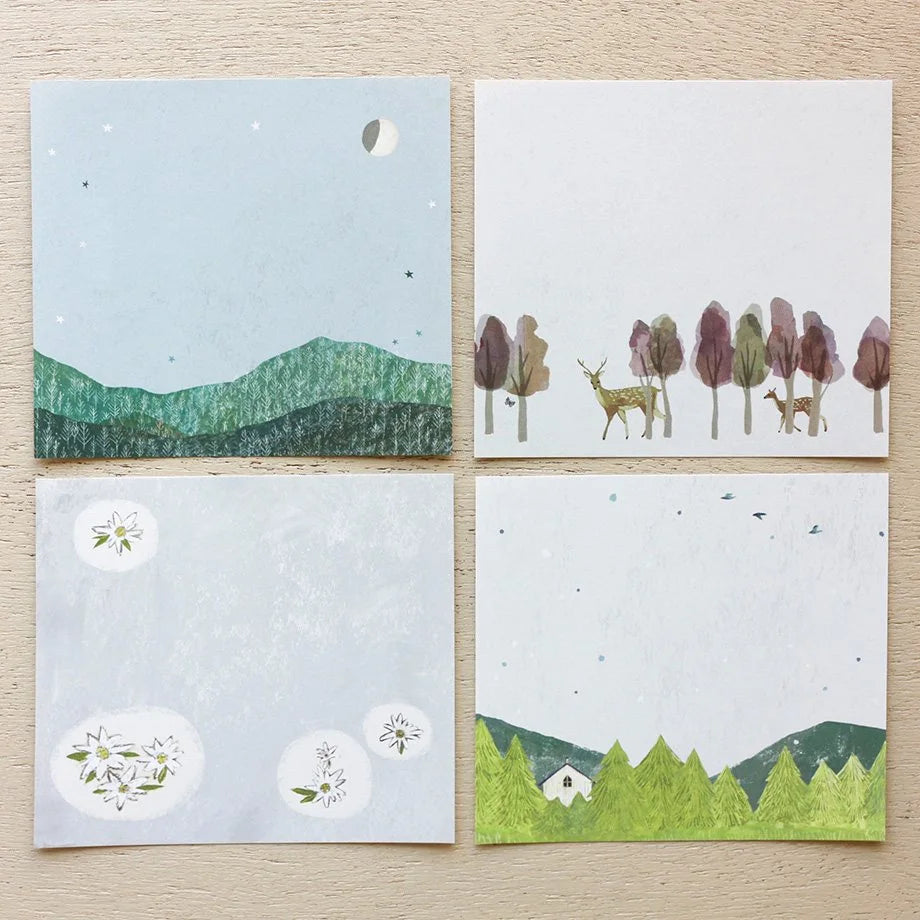 Yuko Omori Square Memo Pad - Mountain