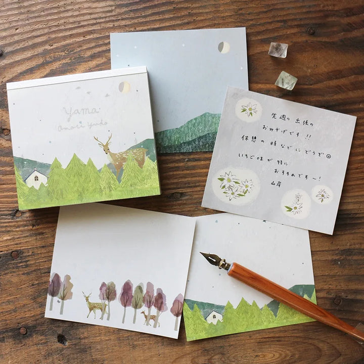 Yuko Omori Square Memo Pad - Mountain