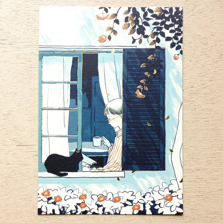 Sayuri Fujimaki Postcard - Coffee in the Morning