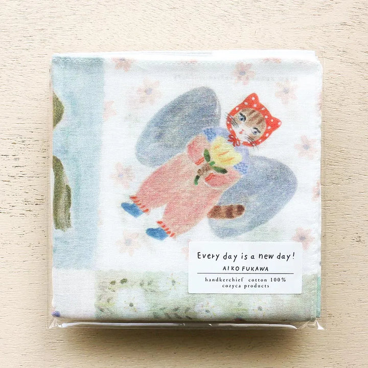 Aiko Fukawa Cotton 100% Handkerchief - Everyday is a new day!