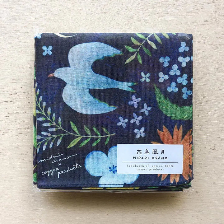 Midori Asano Cotton 100% Handkerchief - Appreciating the Beauty of Nature