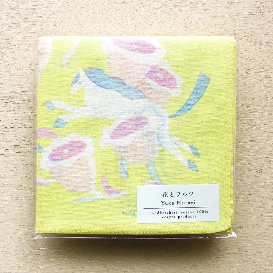 Yuka Hiiragi Cotton 100% Handkerchief - Flower and Warz