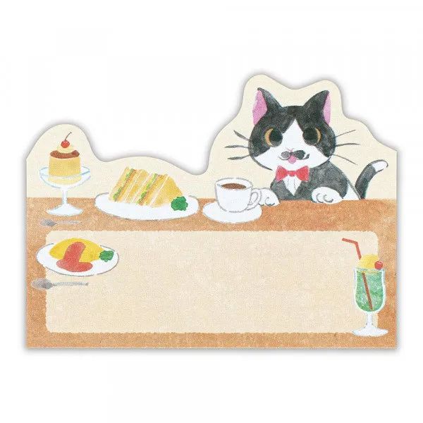 Cat Sticky Note - Retro Cafe
