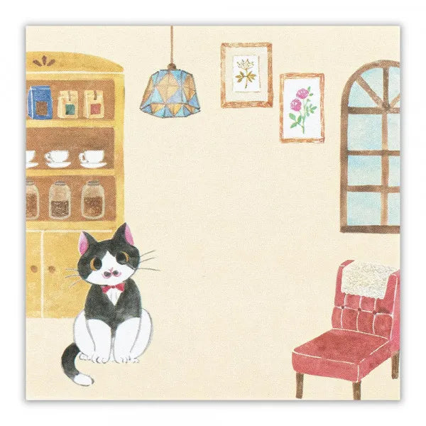 Cat Sticky Note - Retro Cafe