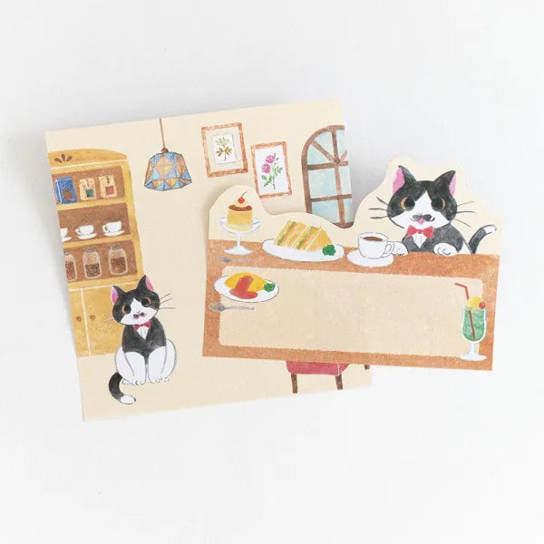 Cat Sticky Note - Retro Cafe