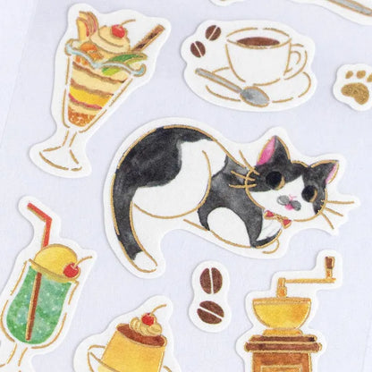 Cat Stickers - Retro Cafe