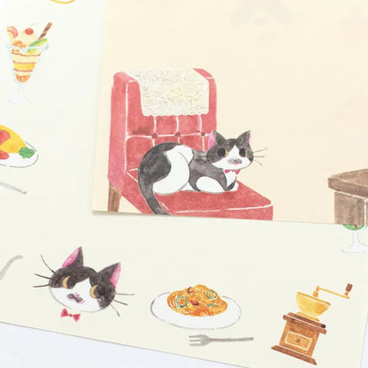 Cat Memo Pad - Retro Cafe
