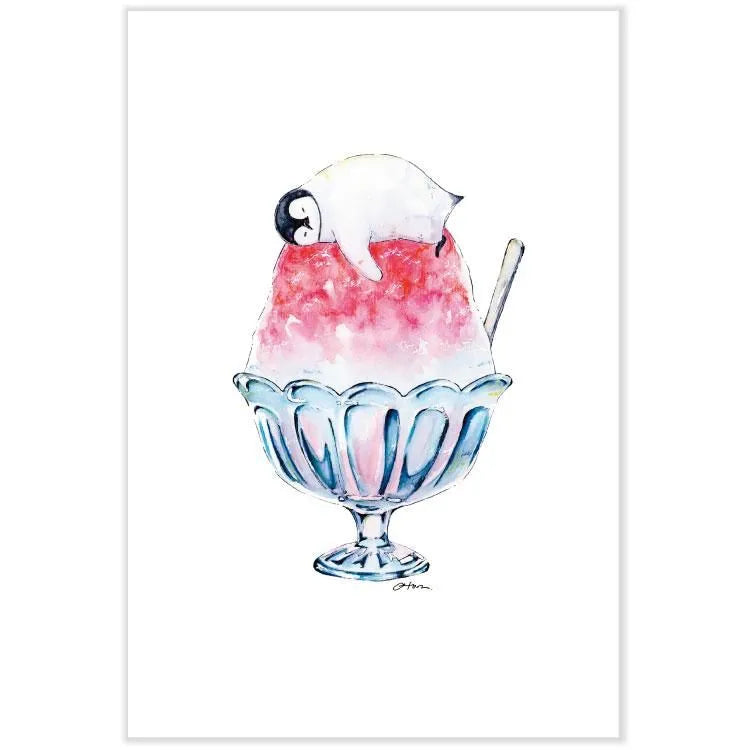Oton / Postcard - Penguin Loves Summer