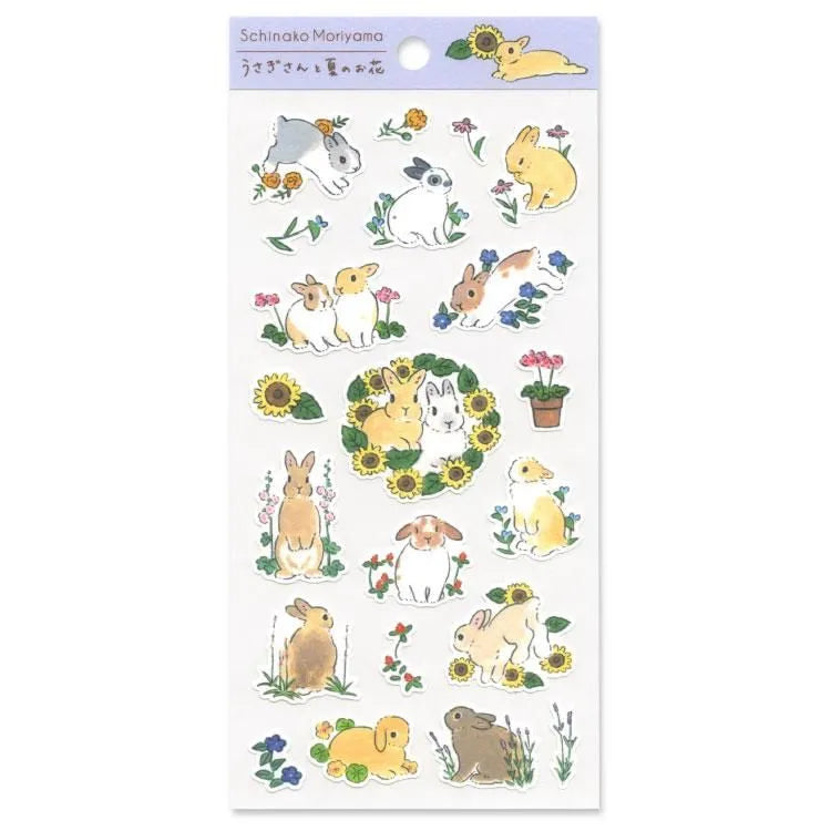 Shinako Moriyama / Stickers - Bunny & Sun Flowers