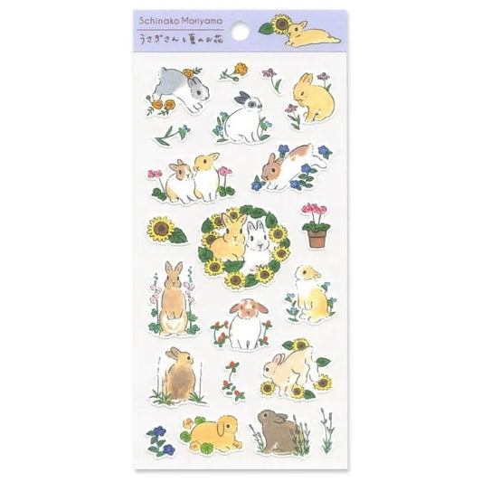 Shinako Moriyama / Stickers - Bunny & Sun Flowers