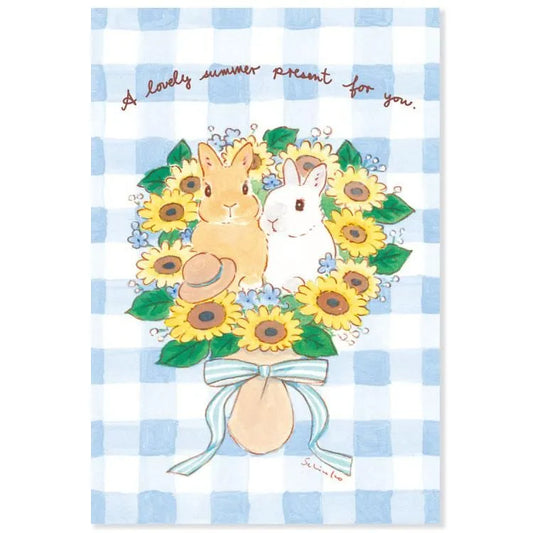 Shinako Moriyama / Postcard - Bunny & Sun Flower