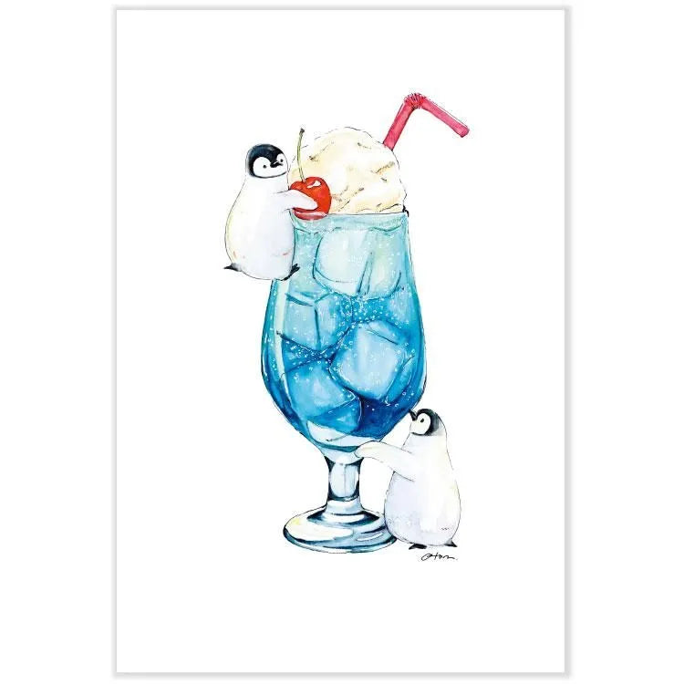 Oton / Postcard - Penguin Loves Cream Soda